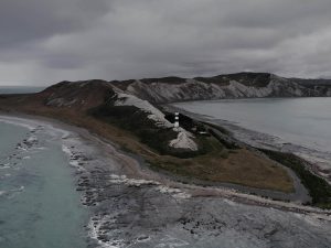 Aerial view of Cape Campbell in Marlborough