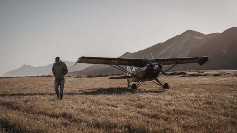 Plane-Pilot-Cape-Campbell A plane and pilot at Cape Campbell, Marlborough's East Coast