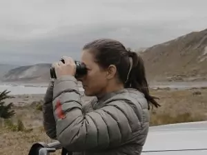 Wordpress blog featured image9 Sonya Roxburgh, monitoring bird activity on the beach for Marlborough's East Coast Protection Agency